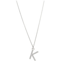 Smart Jewel Kette mit Anhänger »Kette Buchstabe K mit Zirkonia Steine, Silber 925 silberfarben