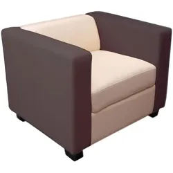 Sessel Lounge-Sessel Lille Kunstleder creme/coffee