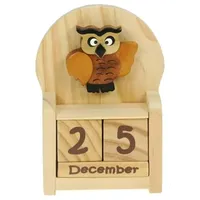 Namesakes® Wise Owl Ewiger Kalender: Geschenkideen aus Holz für Männer oder Frauen: Tischkalender mit Datums- und Monatsblöcken: Tierischer Advent oder kleine Geschenkidee