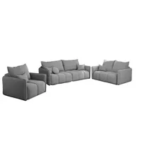 Fun Möbel Polstergarnitur Sofa-Set FUN AITOR 3-2-1 Sofagarnitur in Stoff Abriamo, (3-tlg), 3-Sitzer mit Schlaffunktion grau|silberfarben