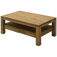 MCA Furniture Couchtisch Couchtisch Massivholz mit Schubladen, braun
