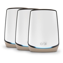 Netgear Orbi WiFi 6 Mesh WLAN System (RBK863S) Triband Mesh, Router mit 2 Satelliten-Repeatern, Abdeckung von bis zu 540 m2 und 100 Geräten, Armor Abonnement, AX6000 (bis zu 6 GBit/s)