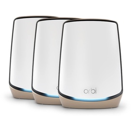 Netgear Orbi WiFi 6 Mesh WLAN System (RBK863S) Triband Mesh, Router mit 2 Satelliten-Repeatern, Abdeckung von bis zu 540 m2 und 100 Geräten, Armor Abonnement, AX6000 (bis zu 6 GBit/s)
