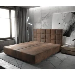 DELIFE Boxspringgestell Dream-Fine 180x200 cm Mikrofaser Braun, Bettgestelle