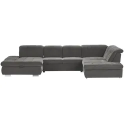 Lounge Collection Wohnlandschaft mit verschiedenen Funktionen Spencer , grau , Maße (cm): B: 382 H: 102 T: 260.0