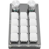 Mechanische Mini Tastatur mit 12 Tasten, Tragbares Multifunktionales Mechanisches Gaming Keypad mit Einstellknopf, Speicherfunktion, Speicherfunktion, Einstellbarer Knopf für Musikmedien(Weiss)