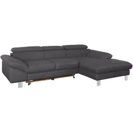 Cotta Ecksofa Driver, mit Kopfteilverstellung, wahlweise mit Bettfunktion grau