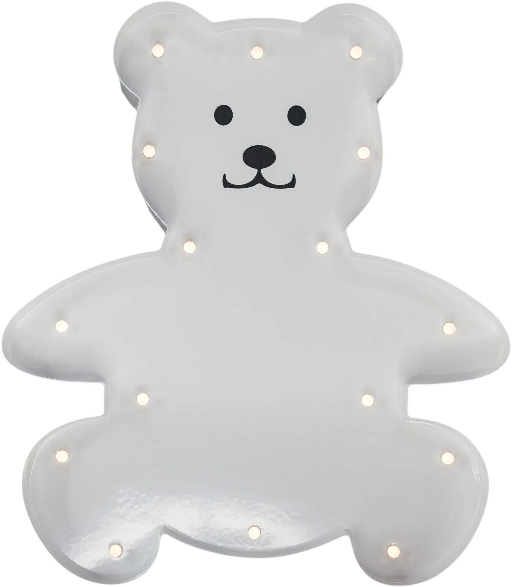 MARQUEE LIGHTS LED Dekolicht "Teddy", weiß, H: 23cm, Lampen, Wandlampe, Tischlampe Teddybär, Bär mit 18 Leuchtmittel - 20x23 cm