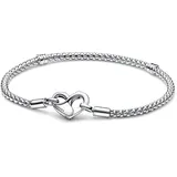 Pandora Armband mit Infinity Herzverschluss aus Sterlingsilber in der Farbe Silber, 925 Nietenkette, 20 cm