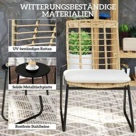 Outsunny Rattan Set 3-tlg. Beige/Braun