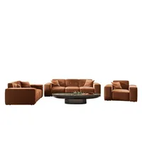 Fun Möbel Polstergarnitur Sofaset Designersofa CESINA 3-2-1 in Stoff, (inkl. 5 Zierkissen), Rundumbezug braun