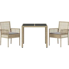 vidaXL Garten Essgruppe 3-tlg. Beige