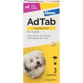 Elanco AdTab Kautabletten für Hunde 112 mg >2,5-5,5 kg 3 St.