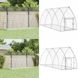 Hasenstall Silbern 300x105x120 cm Verzinkter Stahl - Kaninchendrache - Häschenhaus - Tierheim - Stall Für Kleintiere - Vogelvoliere - Home & Living