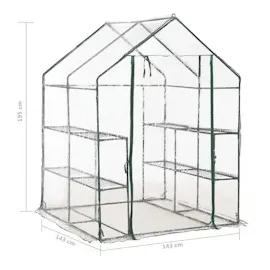 vidaXL Gewächshaus mit 8 Regalen 143 x 143 x 195 cm