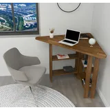 Brauner Eckschreibtisch Designer Arbeitszimmer Tische Edler Laptoptisch - Braun