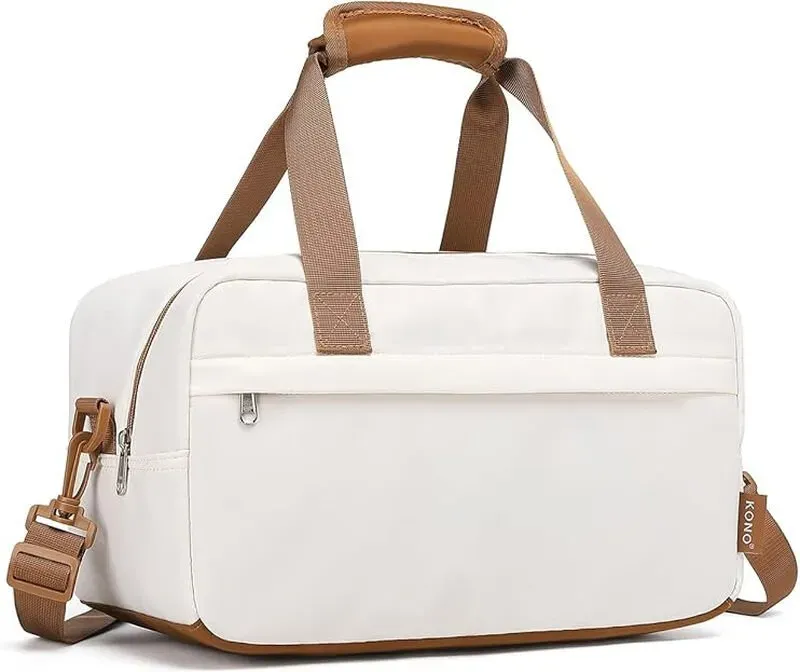 Kono 40x20x25 Handgepäcktasche Ryanair Unter-Sitz-Fluggepäck mit Schultergurt 20L (Beige/Braun)