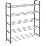 Schuhschrank Schuhregal Schuhablage 5 Ebenen grau 76x71x19cm Metall Organizer