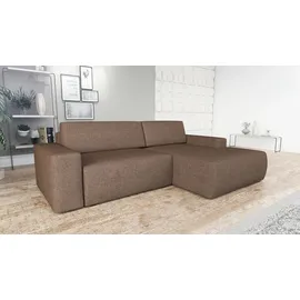 A&J MöbelLand Ecksofa TOTI mit Schlaffunktion. Farbe: Braun 25. - Braun