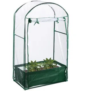 Relaxdays Gewächshaus Kunststoff Grün Folie 0 mm 0,49 m2