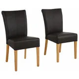 Home Affaire Esszimmerstuhl Queen Polsterstuhl BESTSELLER«, (Set), 2 St., Kunstleder, verschiedene Bezüge, Gestell Massivholz, braun (dunkelbraun, eichefarben), B:46cm H:93cm T:64cm, Stühle,
