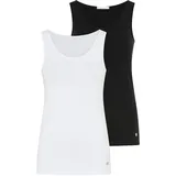 TAMARIS Tanktop "im Set, aus elastischer Baumwollmischung", Damen, Gr.