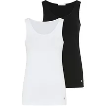 TAMARIS Tanktop "im Set, aus elastischer Baumwollmischung", Damen, Gr.