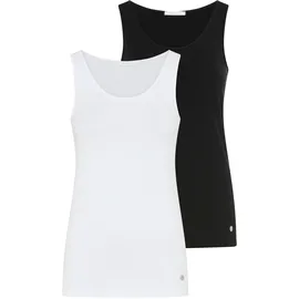 TAMARIS Tanktop "im Set, aus elastischer Baumwollmischung", Damen, Gr.