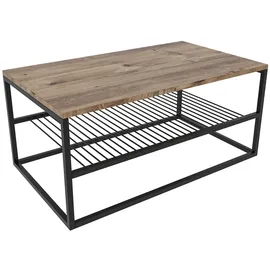 Wellhome Couchtisch 95x43x55 cm in Beige und Schwarz