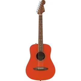 Fender California Standard RedondoTM Mini-Akustikgitarre mit Tasche, Fichtendecke, Fiesta Red