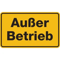 Hinweisschild, Außer Betrieb, 120x200mm, Magnetfolie