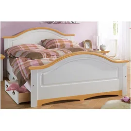 otto home Massivholzbett »Konrad, hohe Belastbarkeit! FSC® zertifiziertes Massivholz« Breite/Belastbarkeit 180cm/220 KG, 140cm/180 KG, aus massivem Kiefernholz, FSC®-zertifiziert, INKLUSIVE Rollrost weiß/honig, , 42199757-0
