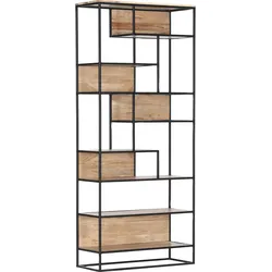 Regal GUTMANN FACTORY "Porto", beige (natur), B:87cm H:200cm T:35cm, Regale, Büroregal Raumteiler-Regal Standregal