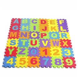 Lubgitsr Puzzlematte Kinder Puzzlematten, Buchstaben Zahlen, 36 Matten, (36-tlg)