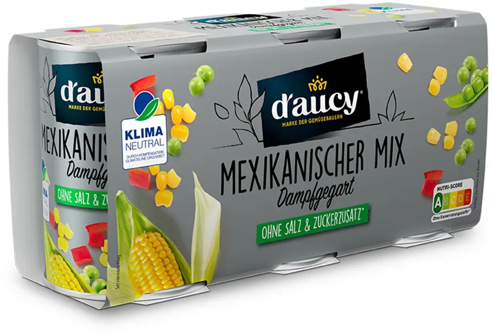 d'aucy Mexikanischer Mix, 3x110g Dosen, ohne Salz & Zucker, ohne Konservierungsstoffe