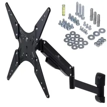 Maclean Brackets Universal Wandhalterung TV Monitor Schwenkbar Gasfeder bis 55" Zoll bis 22kg - Schwarz