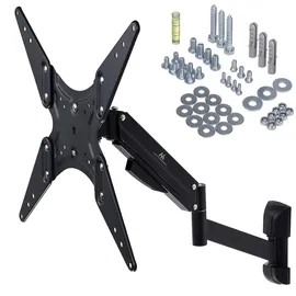 Maclean Brackets Universal Wandhalterung TV Monitor Schwenkbar Gasfeder bis 55" Zoll bis 22kg - Schwarz