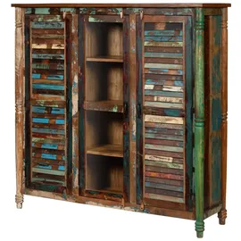 MASSIVMOEBEL24.DE Highboard 155 x 150 x 45 cm Mehrfarbig