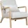 byLIVING Sessel NOHR Grob-Cord 65,5 x 78 x 84 cm Weiß mit Zierkissen
