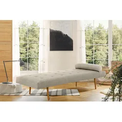 Daybett ANDAS "Agnar", beige, Struktur, kein Härtegrad, Daybetten, mit Kissenrolle, in 3 Bezugsstoffen und vielen Farben