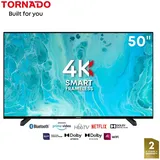 Tornado LINUX Smart TV 50 Zoll 4K Ultra HD, Rahmenlos, mit integriertem Receiver