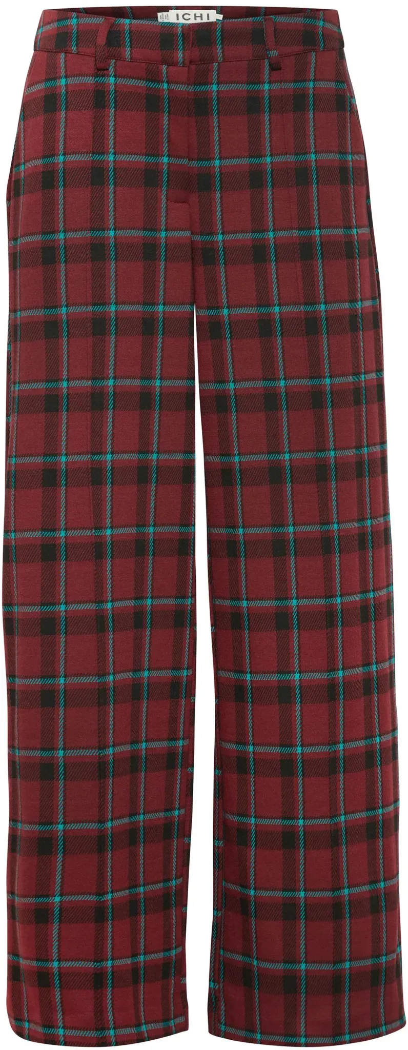 Marlene-Hose ICHI "Marlenehose IHKate" Gr. XXL, N-Gr, rot (port royale checko jaquard) Damen Hosen