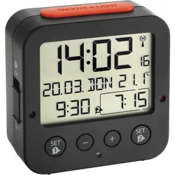 TFA 60.2528.01 Bingo     schwarz Funk Wecker mit Temperatur