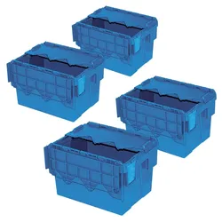 BRB 4 Mehrwegbehälter/Versandbehälter mit Deckel, 22 l, LxBxH 400x300x265 mm, blau