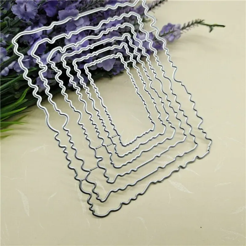 【3 € Rabatt ab 10 €】1 Set rechteckige Schneidematrizen aus Metall, Schneidestempel für dekoratives Papier, DIY-Bastelstempel für Scrapbooking und Kartenherstellung