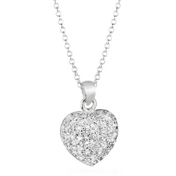 Elli Herz Liebe Zirkonia Kristalle 925 Silber Ketten   Damen 