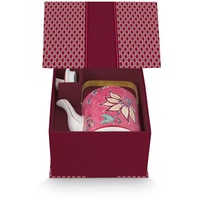 Pip Studio Flower Festival Giftset Theepot Dunkelrosa