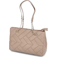 L.Credi Damen Schultertasche MALINDA Beige Kunstleder Vegan- - Beige