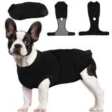 Kuoser Hundebody nach OP XS OP-Body für Rüde & Hündin, Schutzanzug nach Kastration, Anti-Leck Body für Hunde, Alternative zum Halskragen, Schwarz