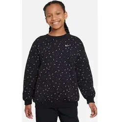 NIKE Kinder Sweatshirt G NSW CLUB FLC OVRSZD CRW, BLACK/WHITE, S